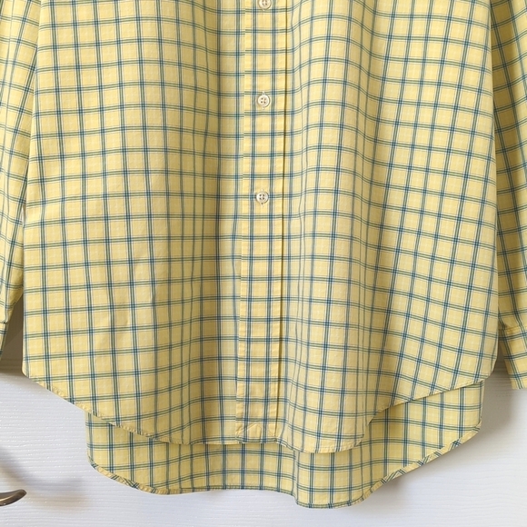 Ralph Lauren 90's Vintage Preppy Plaid Long Sleeve Button Down Shirt Yellow XL - Picture 8 of 12